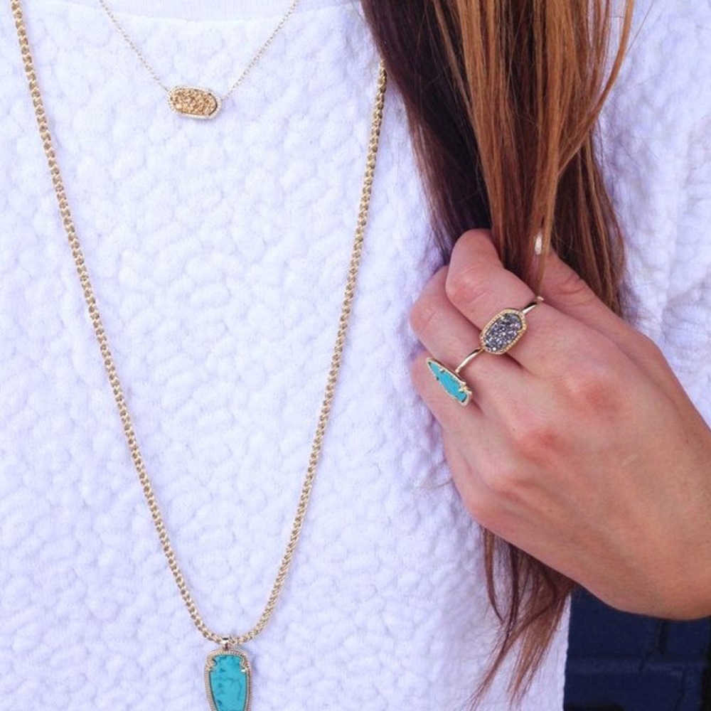 Dainty Drusy Minimalist Pendant Necklace - Picture 3 of 7